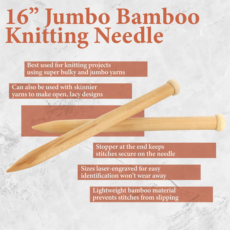 Jumbo Bamboo Knitting Needles