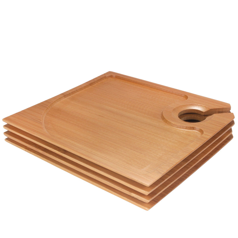 bamboo ecoware appetizer plates with wine glass holder large stacked