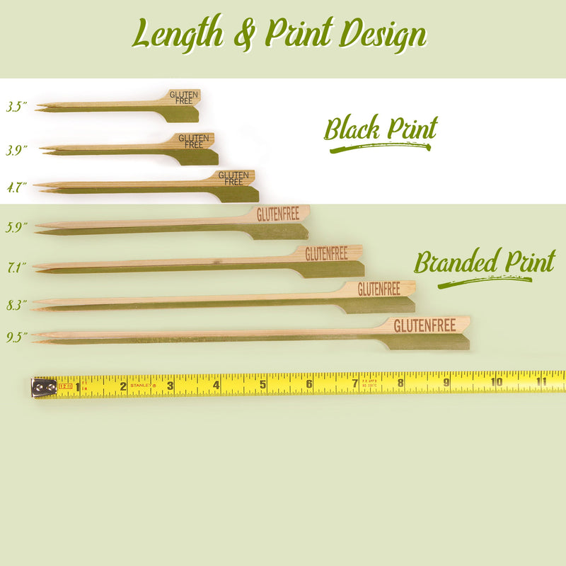 gluten free label bamboo paddle picks measurement