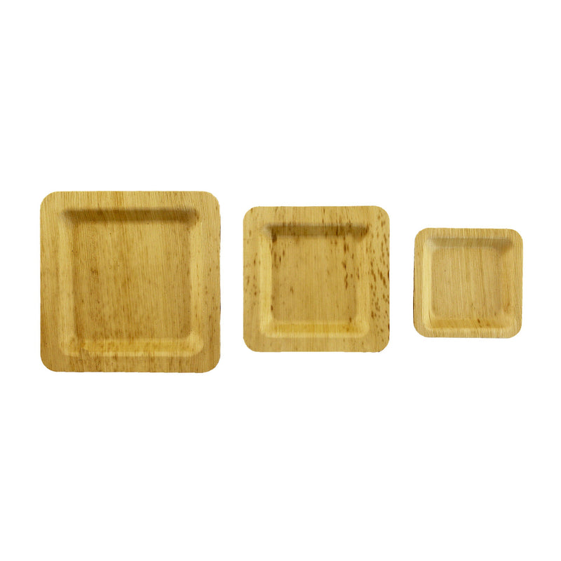 Premium Bamboo Leaf Square Plates - Various Sizes