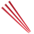 3.5" red prism plastic skewer picks on white