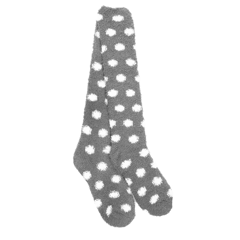 Women's Fuzzy Knee High Socks - Solid/Striped/Polka Dot