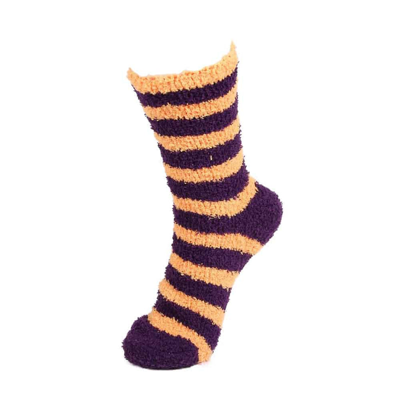 Striped Team Spirit Fuzzy Socks