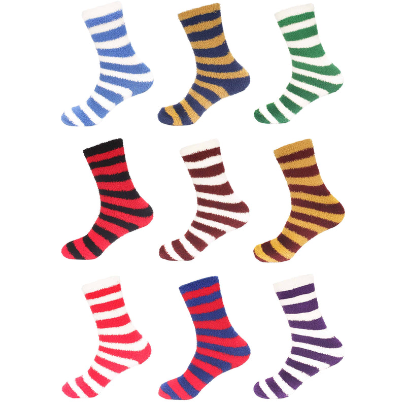 Striped fuzzy socks in sports teams Colours