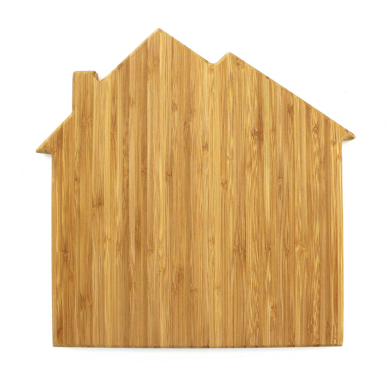 house silhouette bamboo cutting board front