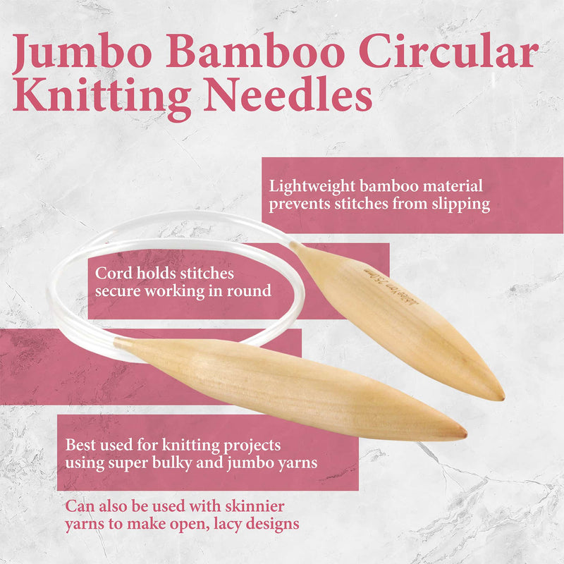 Jumbo Bamboo Circular Knitting Needles