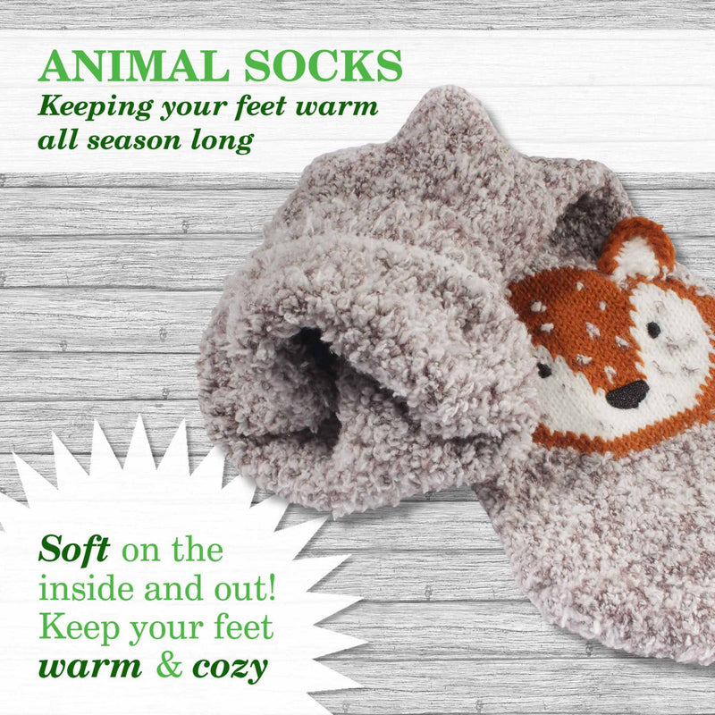 Super Soft Cute Warm and Fuzzy Animal Non-Slip Fuzzy Crew Winter Home Socks