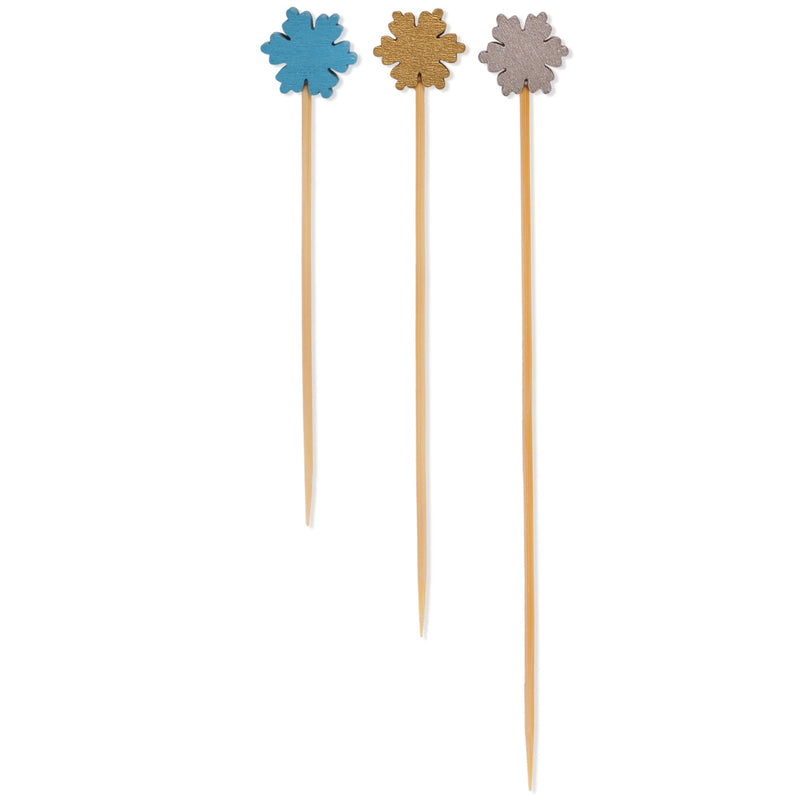 winter snowflake bamboo picks assorted sizes